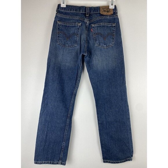 Levi’s Womens 514 Slim Straight Jeans Size 12 Dark Wash Y2K Mid Rise - Picture 3 of 10